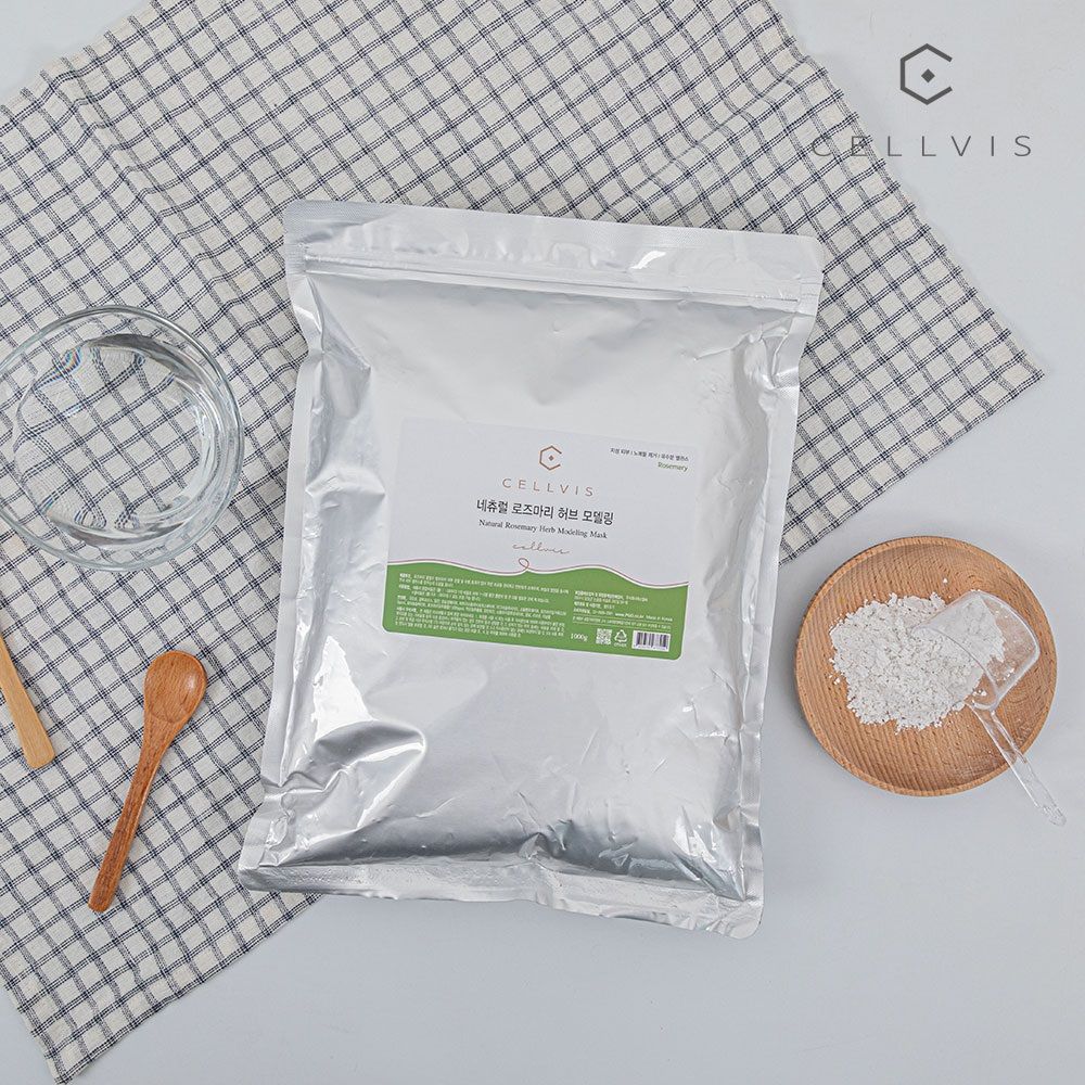 CELLVIS Natural Rosemary Herb Modeling Mask 1kg Professional Aesthetic Grade Oil-Moisture Balance Pore Purifying Rubber Mask _ Made in Korea